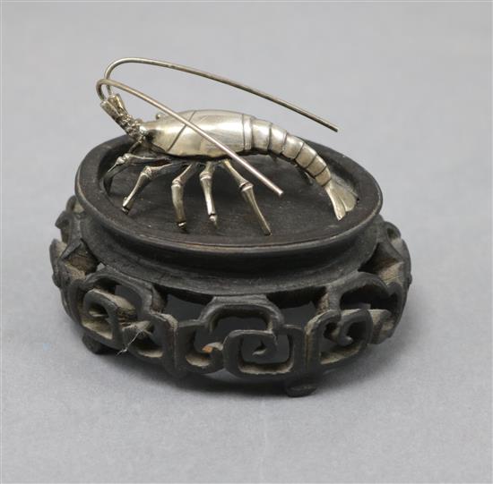 An 800 Standard silver model of a crustacean